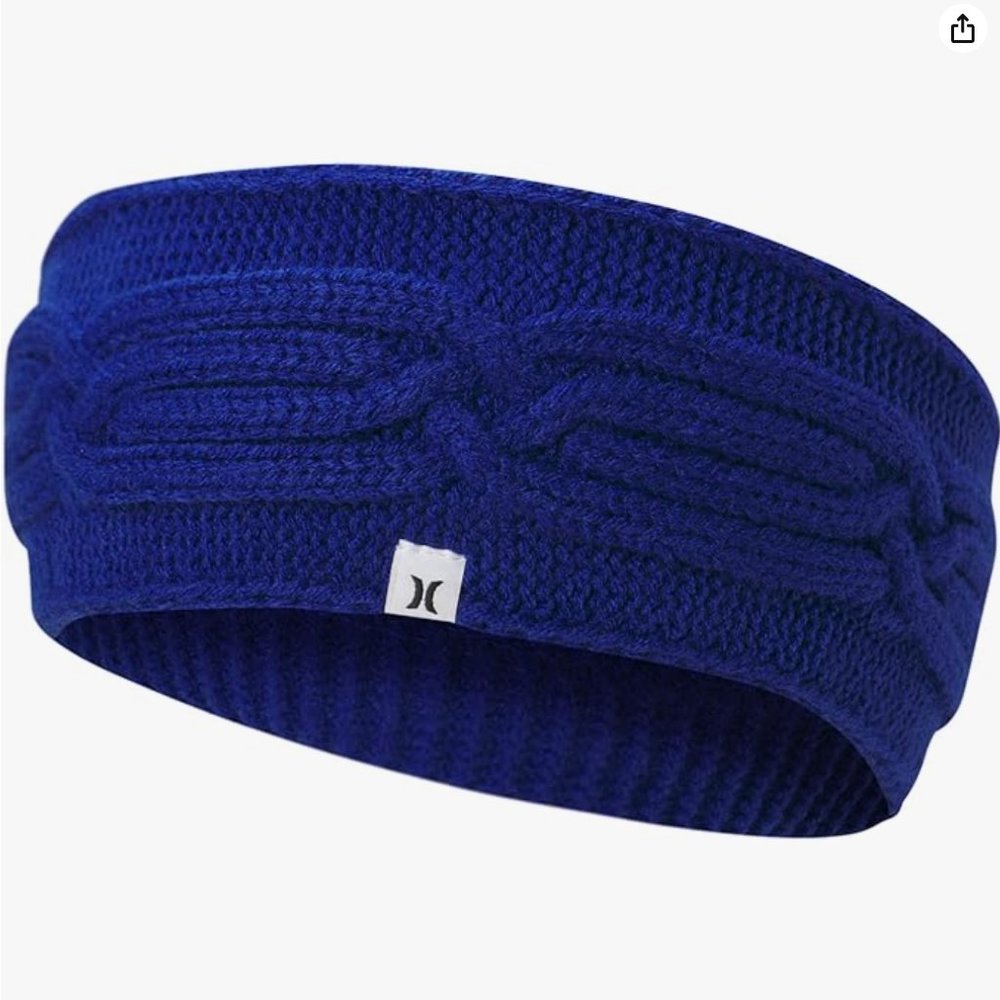 Hurley ~ Palos Verde purple blue cable knit winter headband